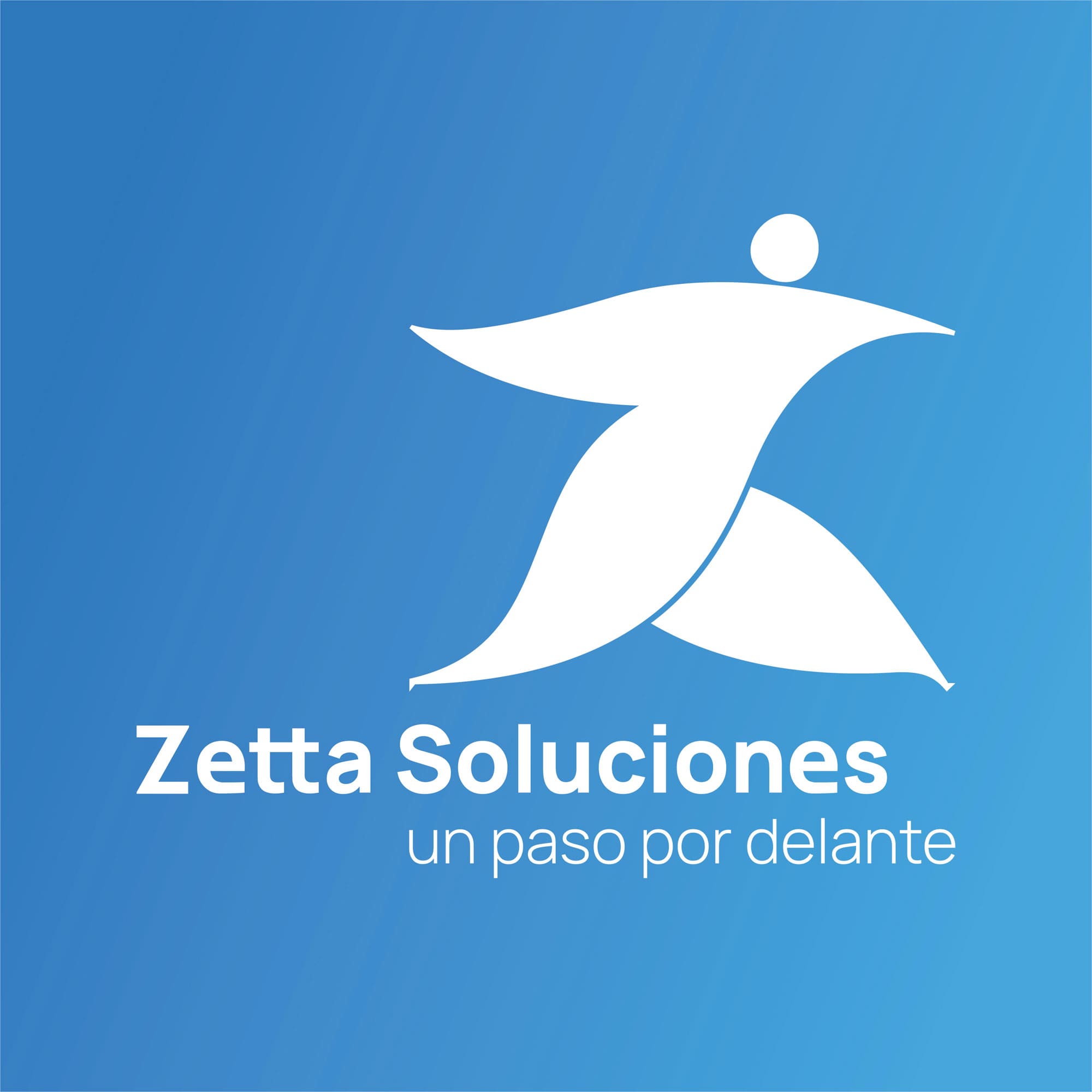 Logotipo en negativo de Zetta Soluciones, empresa de desarrollo de software.